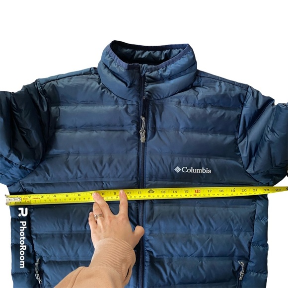 COLUMBIA Duck Down Navy Blue Full Zip Puffer Jacket Size L - Picture 8 of 11